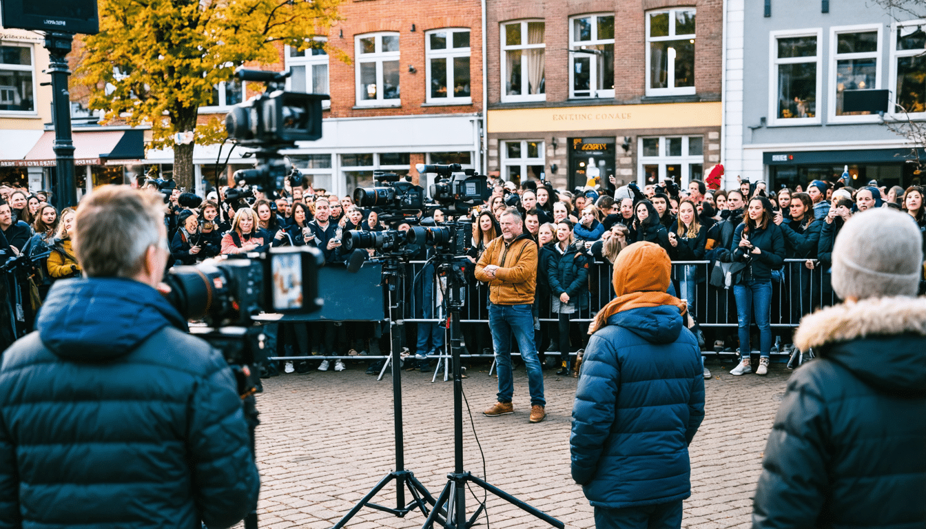 Live-TV-Aufzeichnung mit Christian Fuhlendorff auf dem Kirketorvet in Lemvig