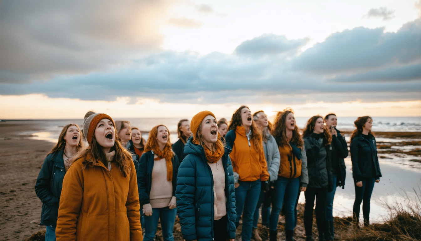 Kulturelles Ereignis im Marschland: Gesang und Gemeinschaft am Wattenmeer