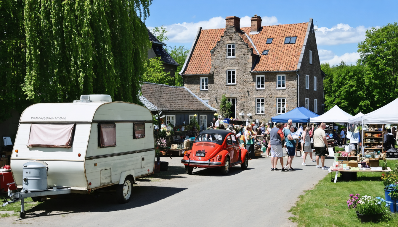 Flohmarkt-Atmosphäre beim Trailer- und Kofferraummarkt in Tornby am 15. Juni 2025