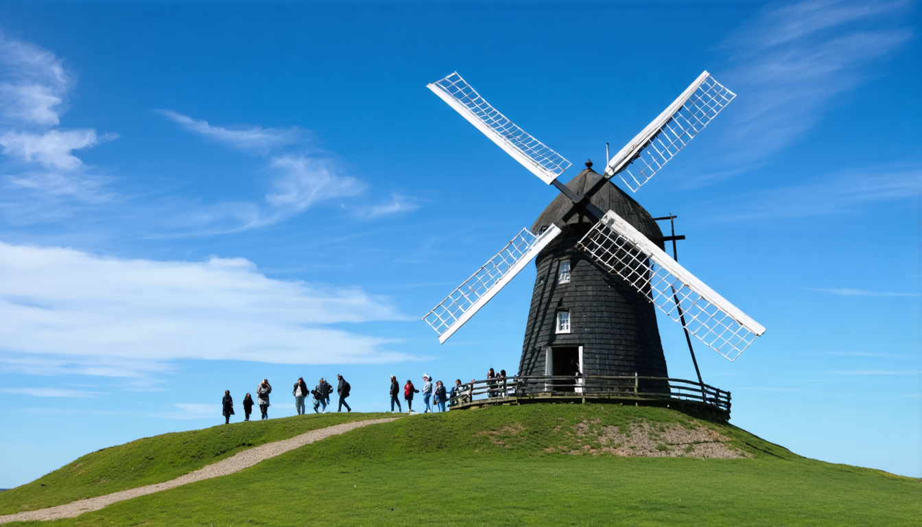 Offene Mühlentür in Vennebjerg zum Dänischen Mühlentag