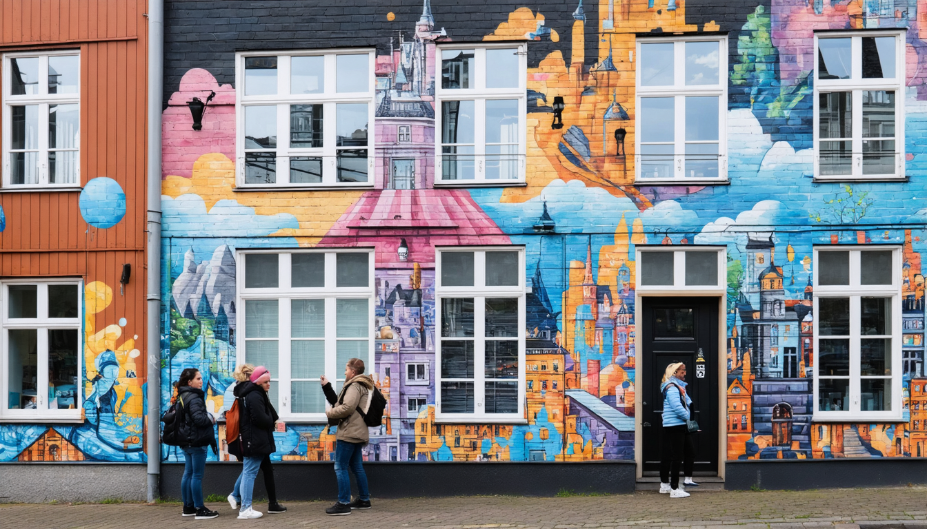 Kunst unter freiem Himmel: Aalborgs farbenfrohe Fassaden erleben