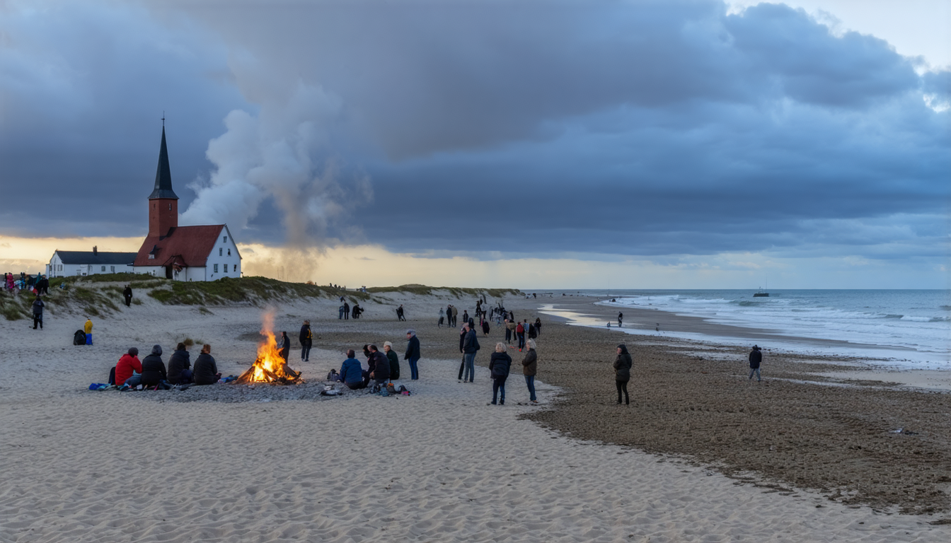 Stimmungsvolle Mittsommerfeier am Vippefyr von Skagen trotzt Wind und Regen