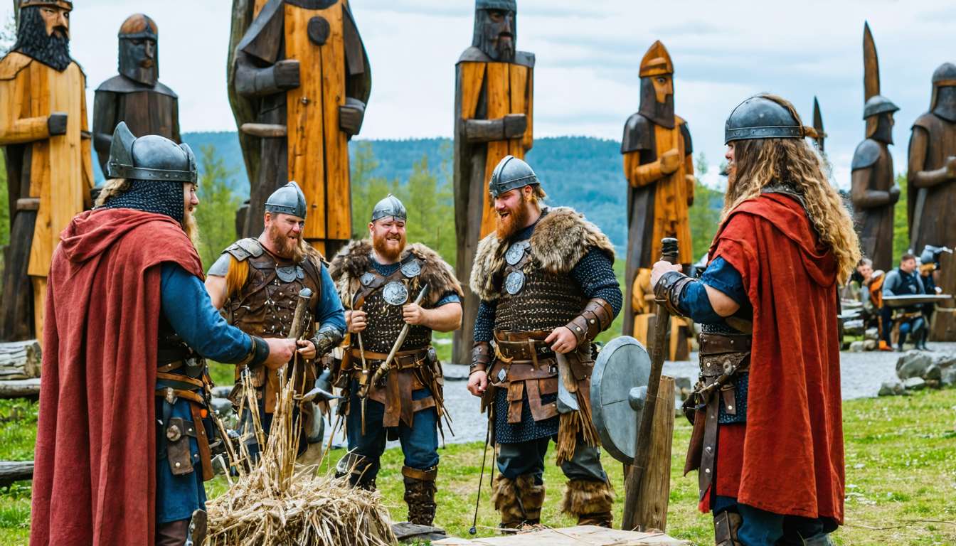 Wikinger verwandeln Skulpturenpark in Hune in lebendige Zeitreise