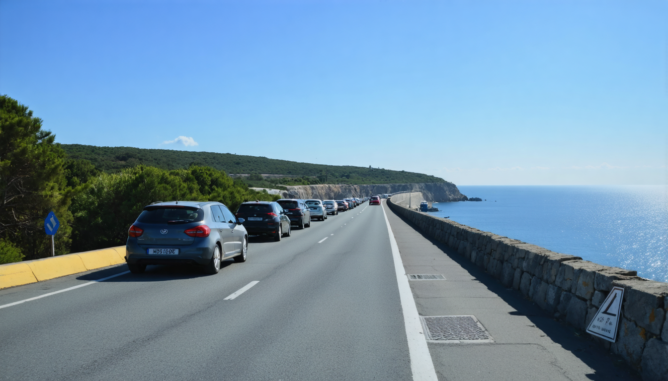 Starker Verkehr auf dem Rømø-Damm: Zufahrt zum Strand bei Lakolk am Nachmittag gesperrt