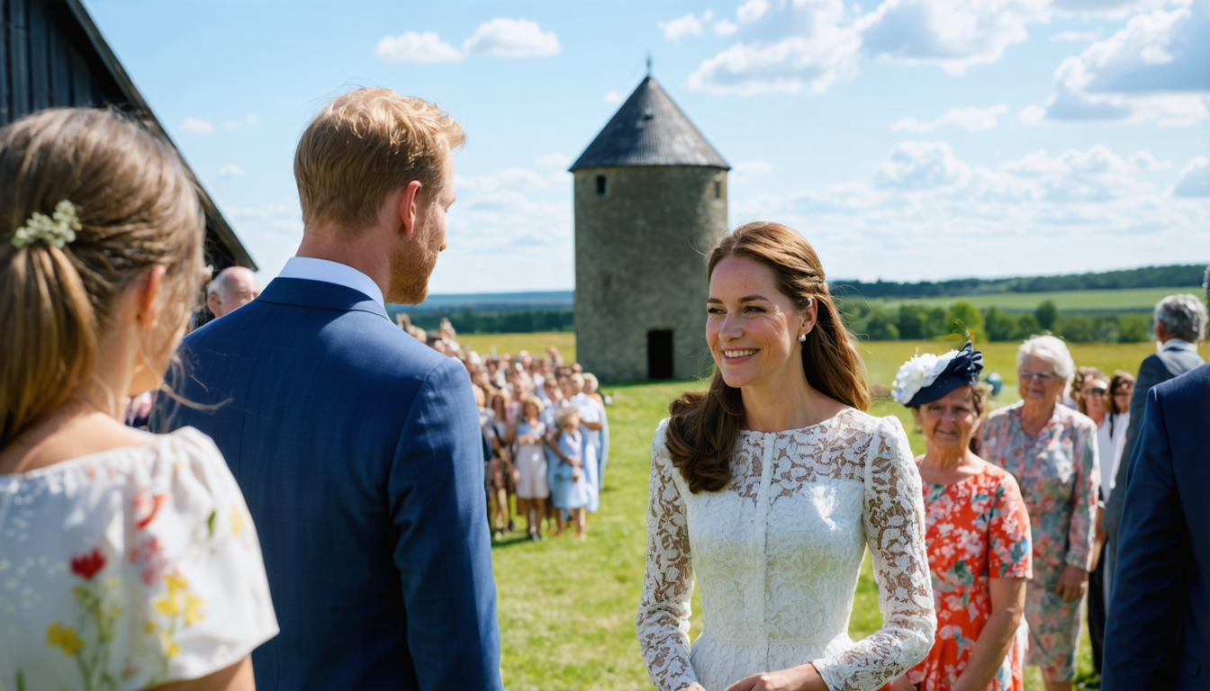Königliches Paar besucht Naturlandsbyen in Doverodde bei Sonnenschein