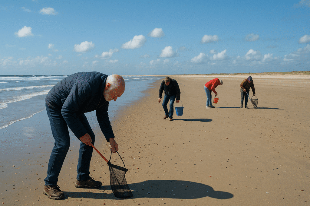 Bernsteinsuche am Strand von Rømø in Dänemark