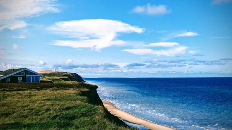 Urlaubsbild von Lønstrup in Nordjütland (Nordsee), Dänemark